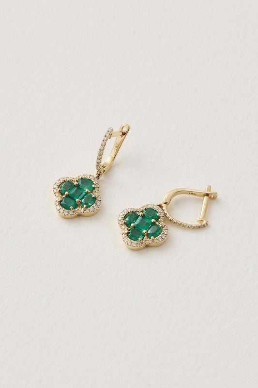 Emerald Clover Earrings