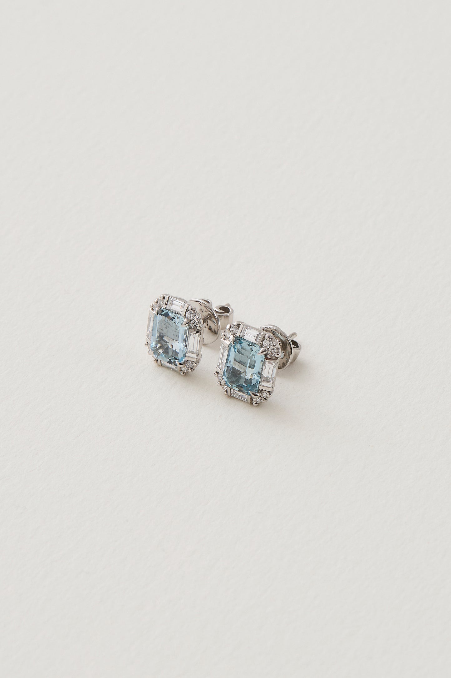 Aquamarine Deco Inspired Studs