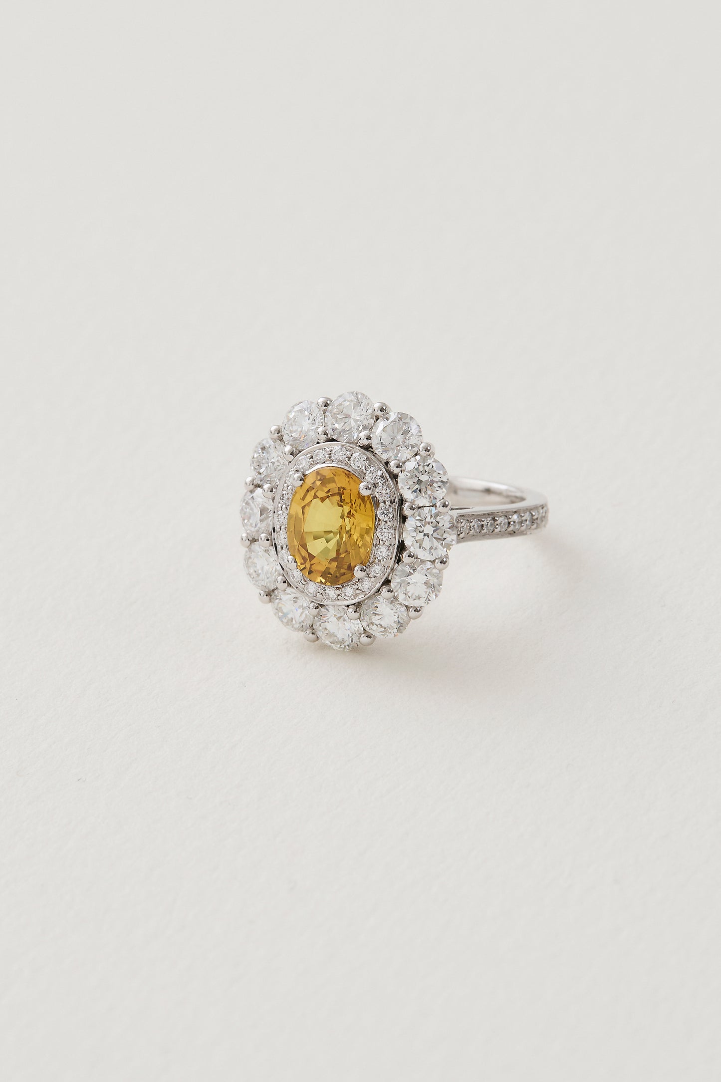Yellow Sapphire Cluster Ring