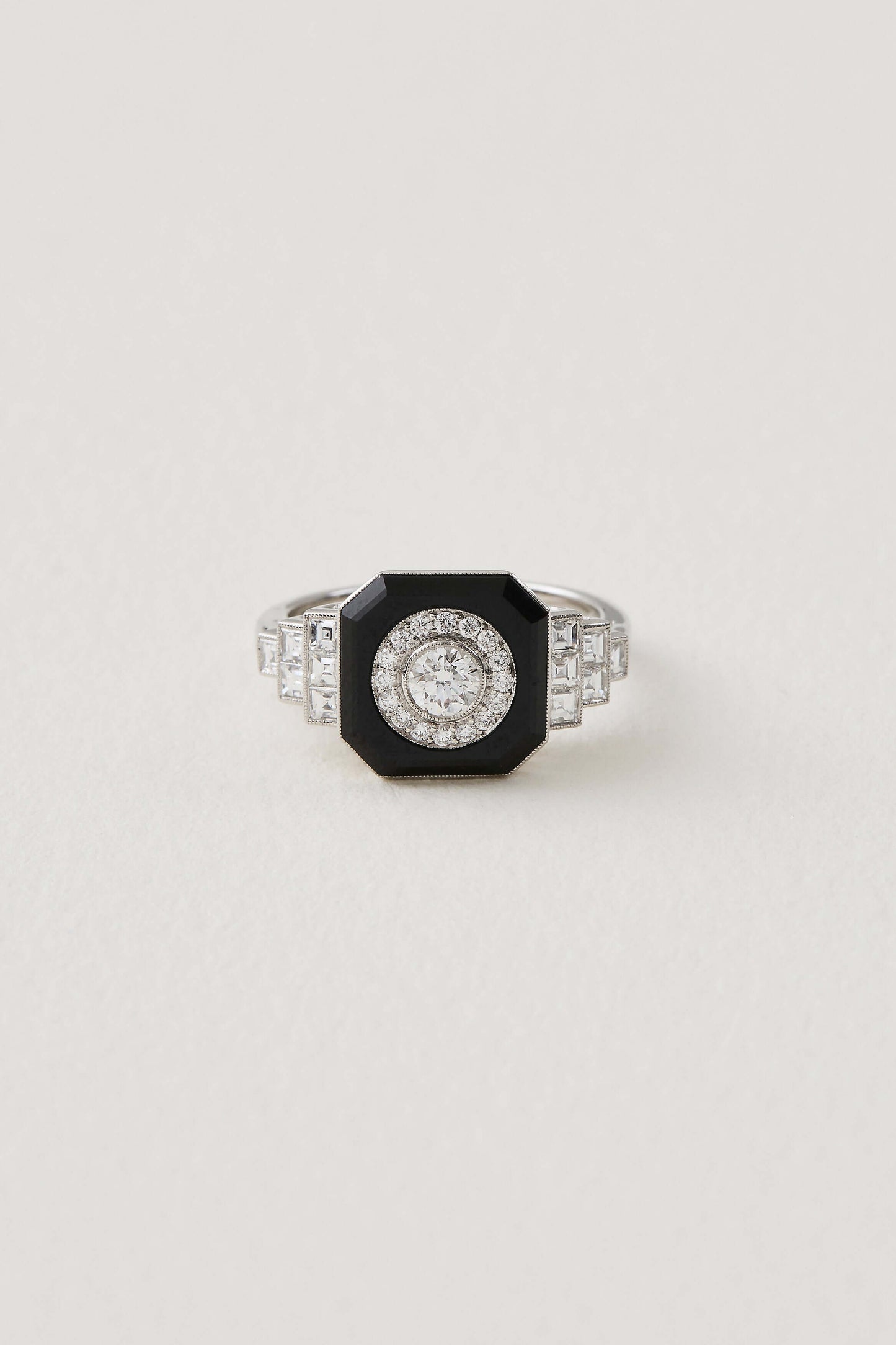 Onyx Art Deco Design Ring