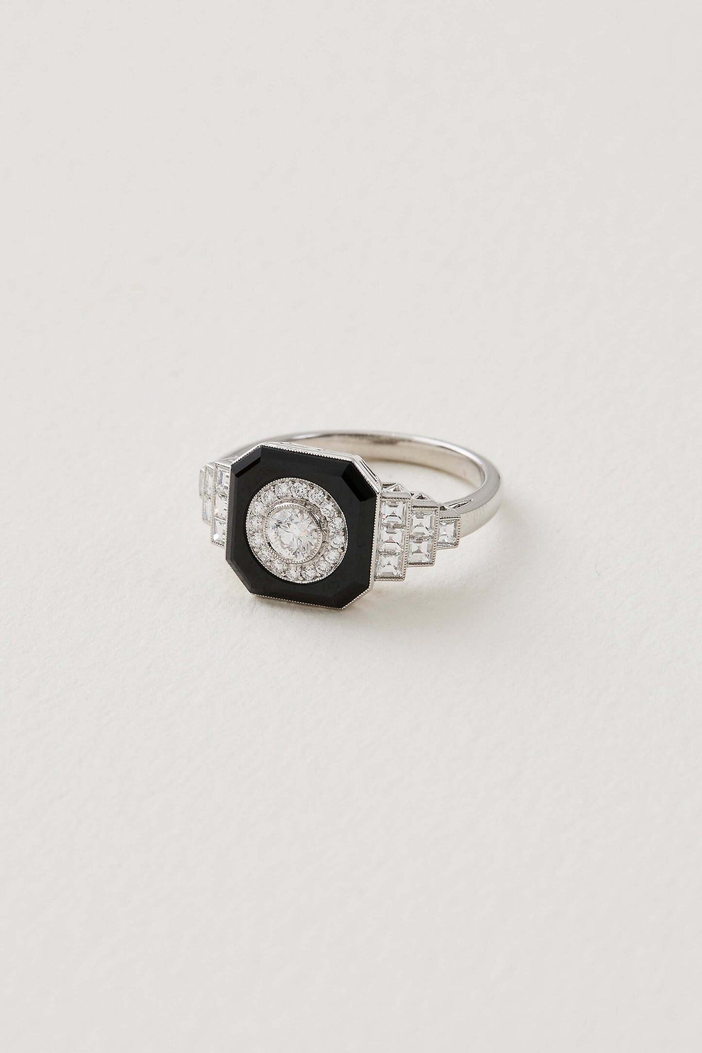 Onyx Art Deco Design Ring