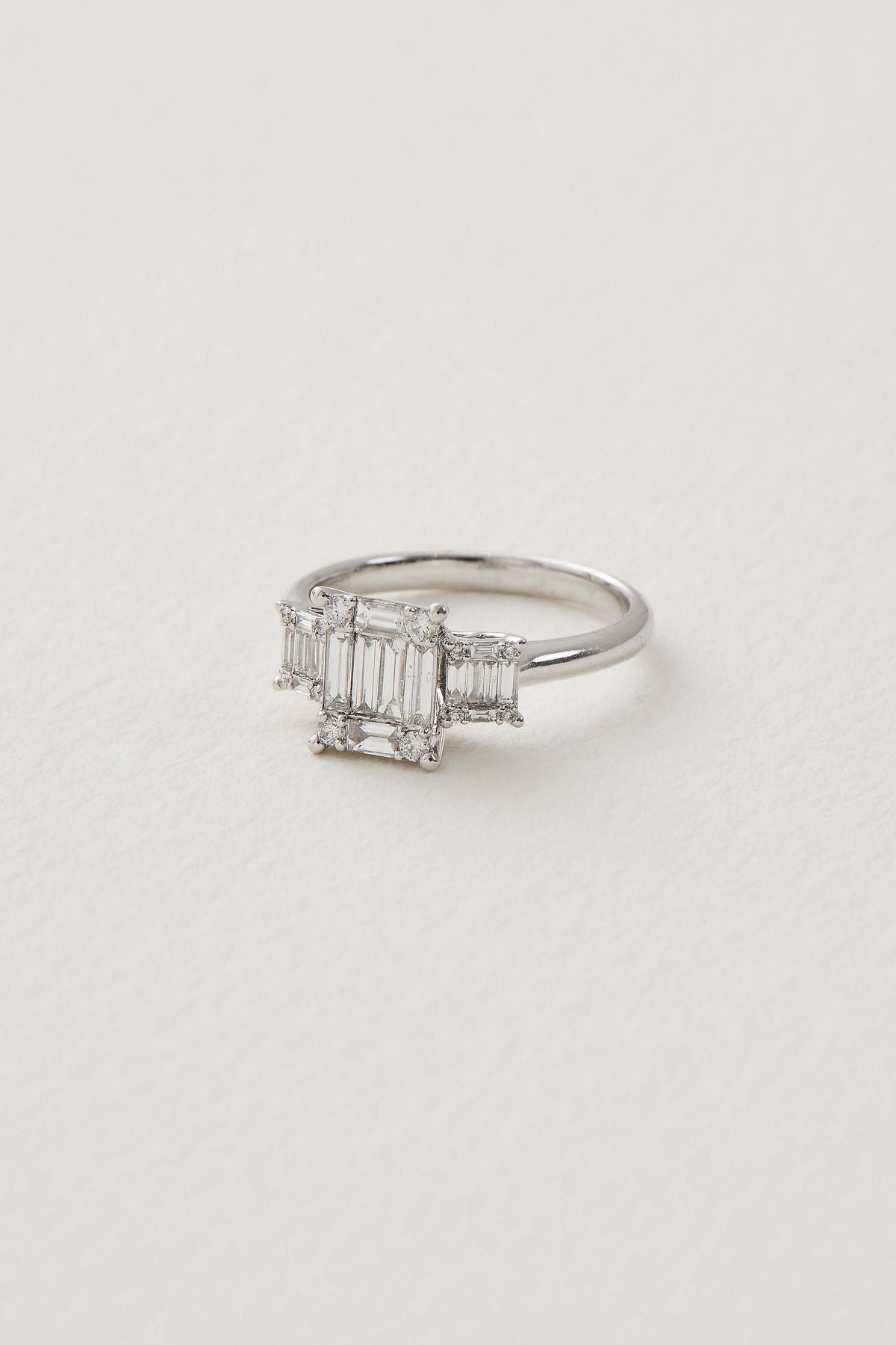 Diamond Deco Inspired Trilogy Ring