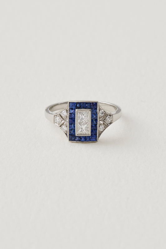 Sapphire Art Deco Design Ring