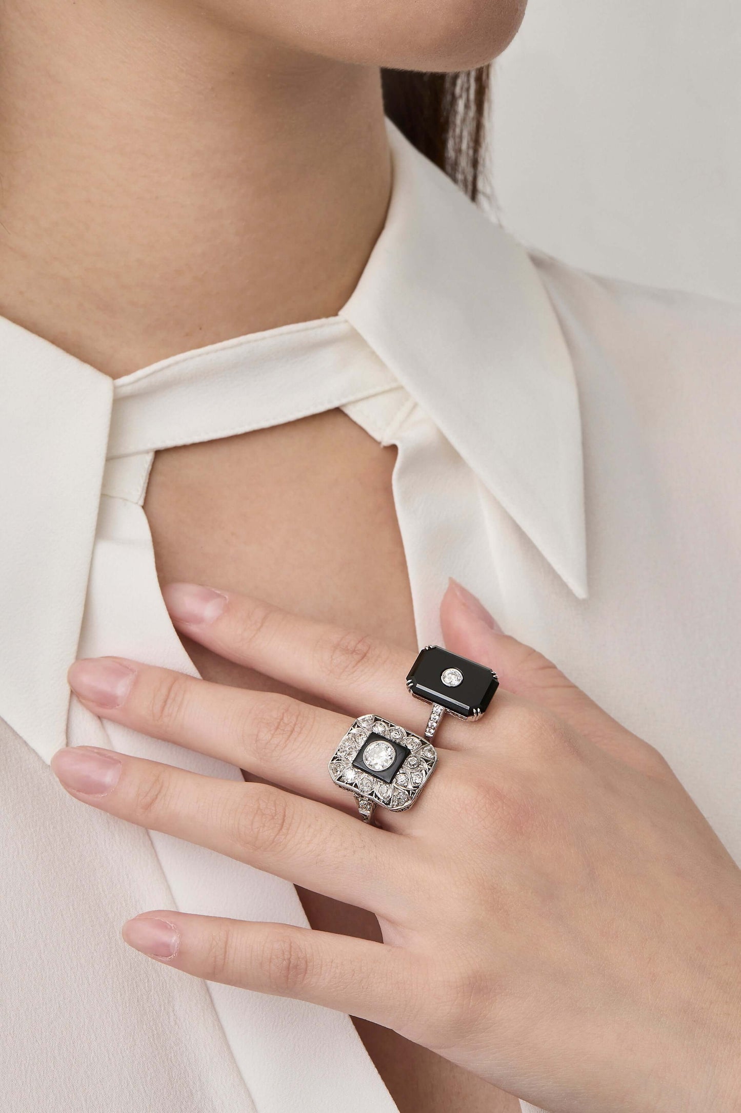 Onyx Art Deco Design Ring