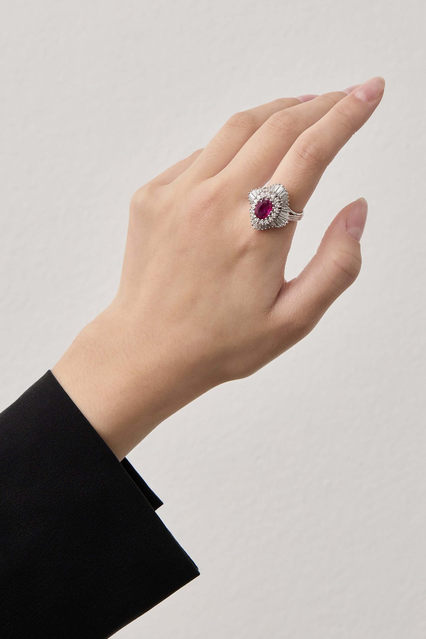 Mid Century Ruby Ballerina Ring
