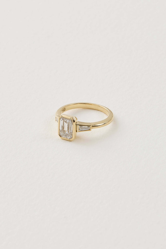 Deco Inspired Trilogy Ring