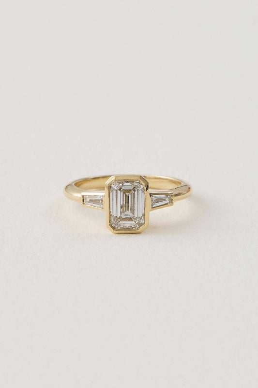 Deco Inspired Trilogy Ring