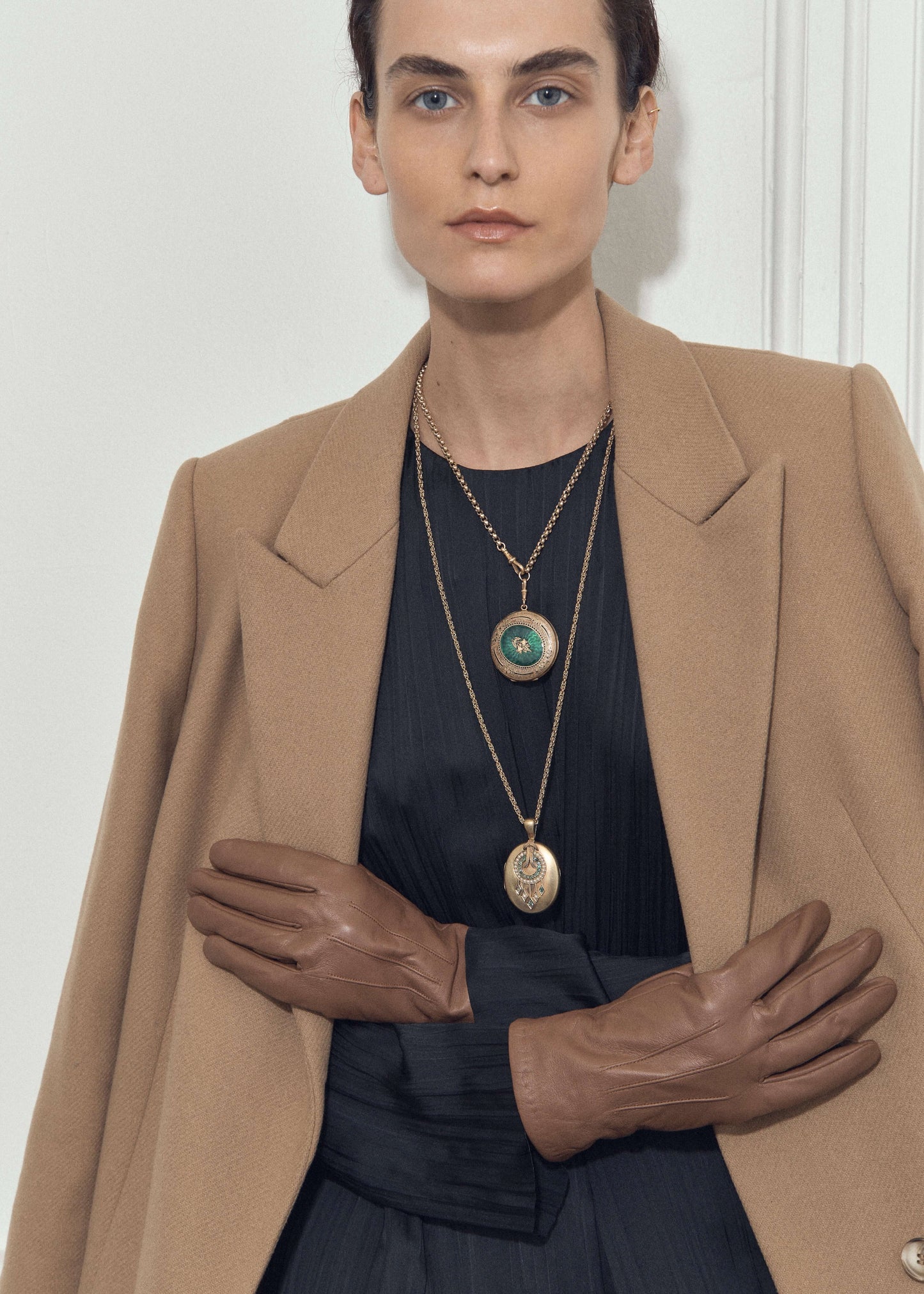 Victorian Pendant Emeralds and Pearls 18ct Yellow Gold