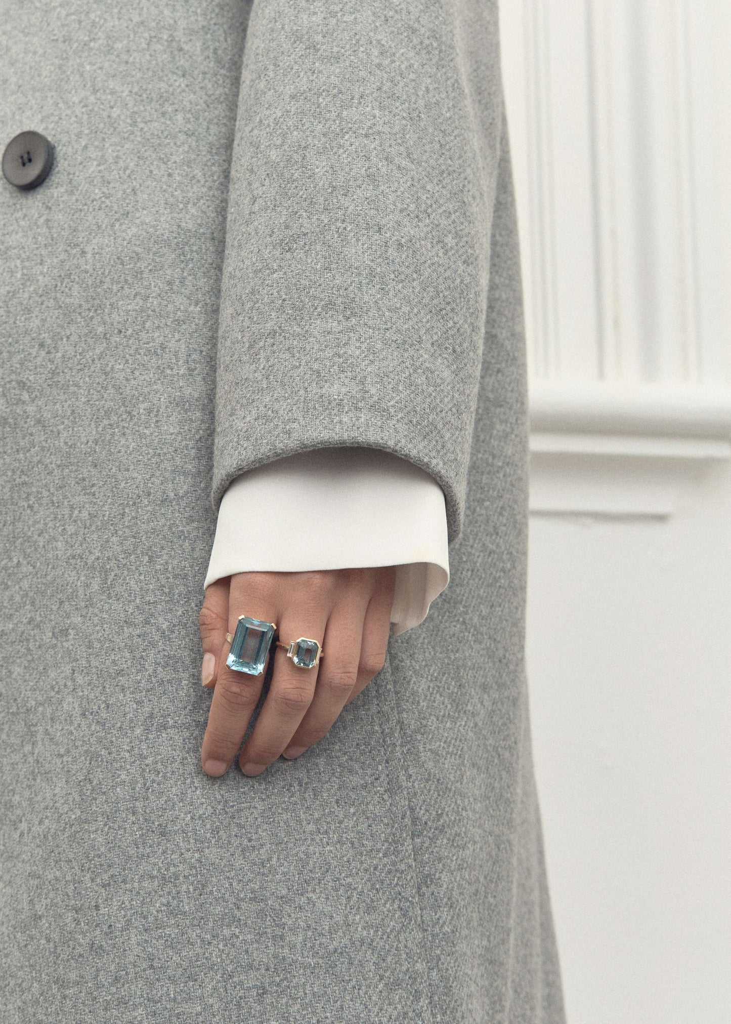 Aquamarine 3ct, Diamond, 18ct yellow gold