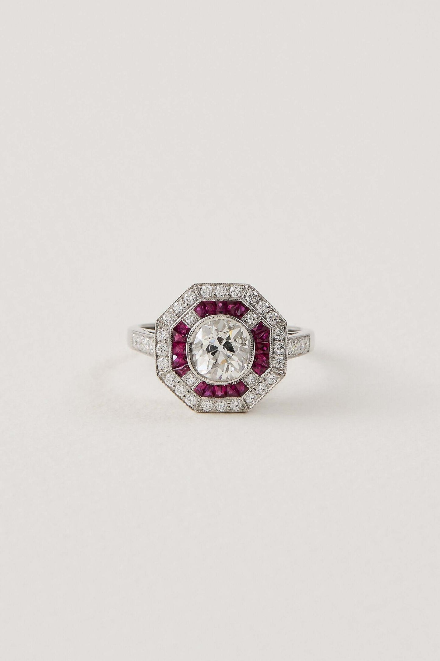 Ruby Art Deco Design Ring