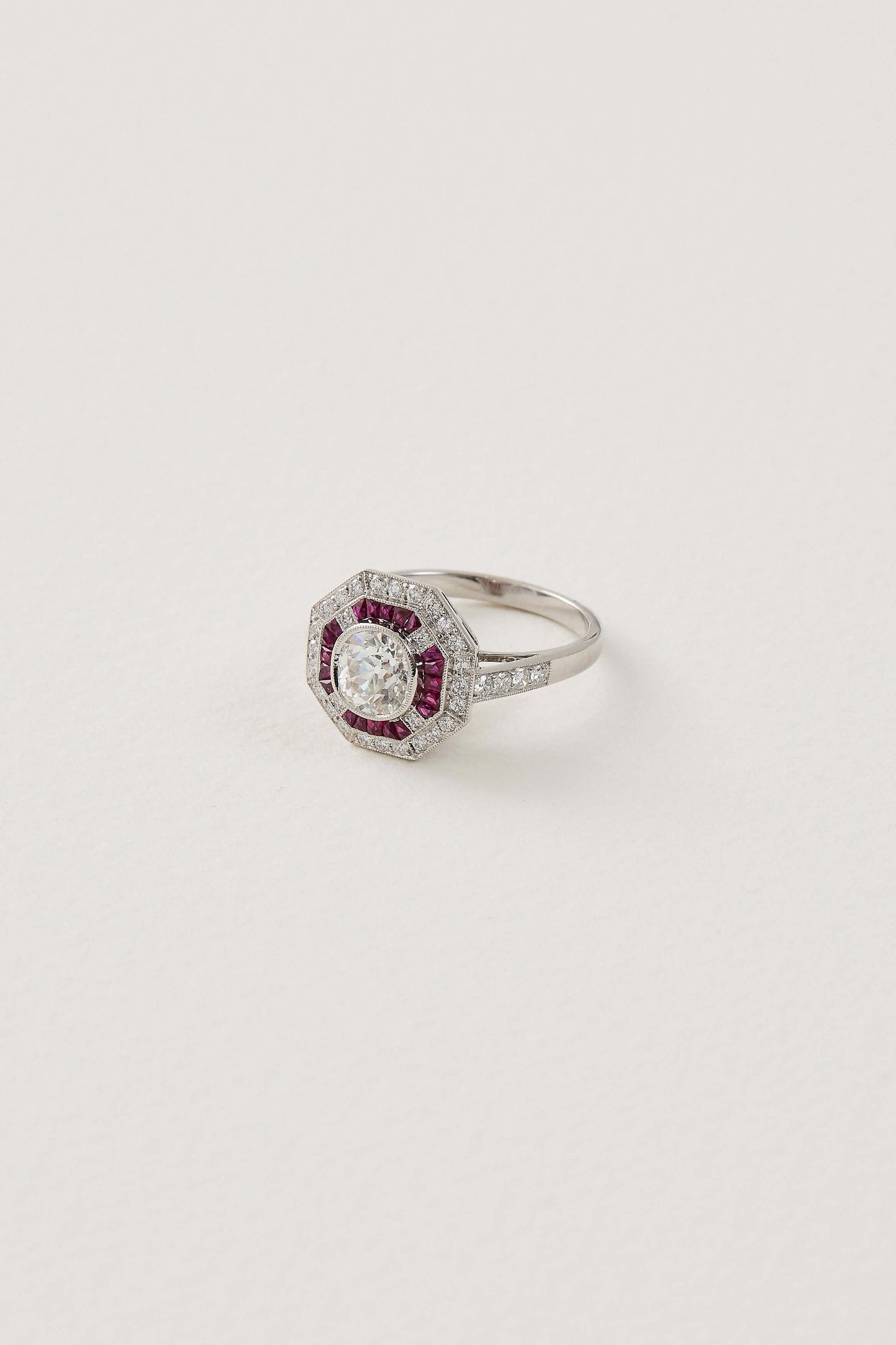 Ruby Art Deco Design Ring