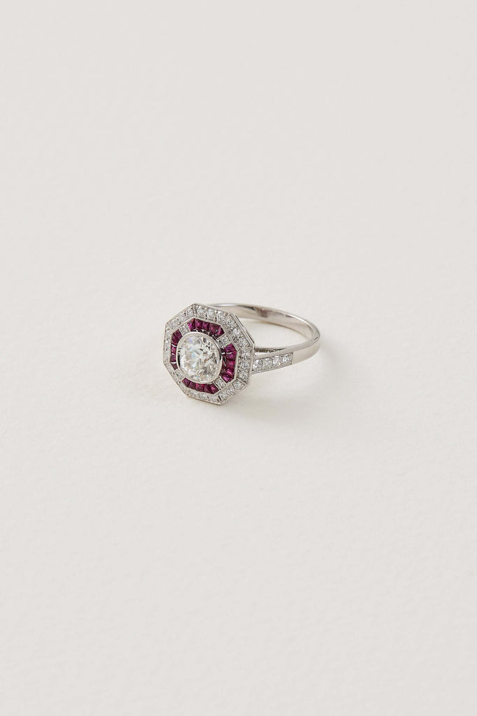 Ruby Art Deco Design Ring