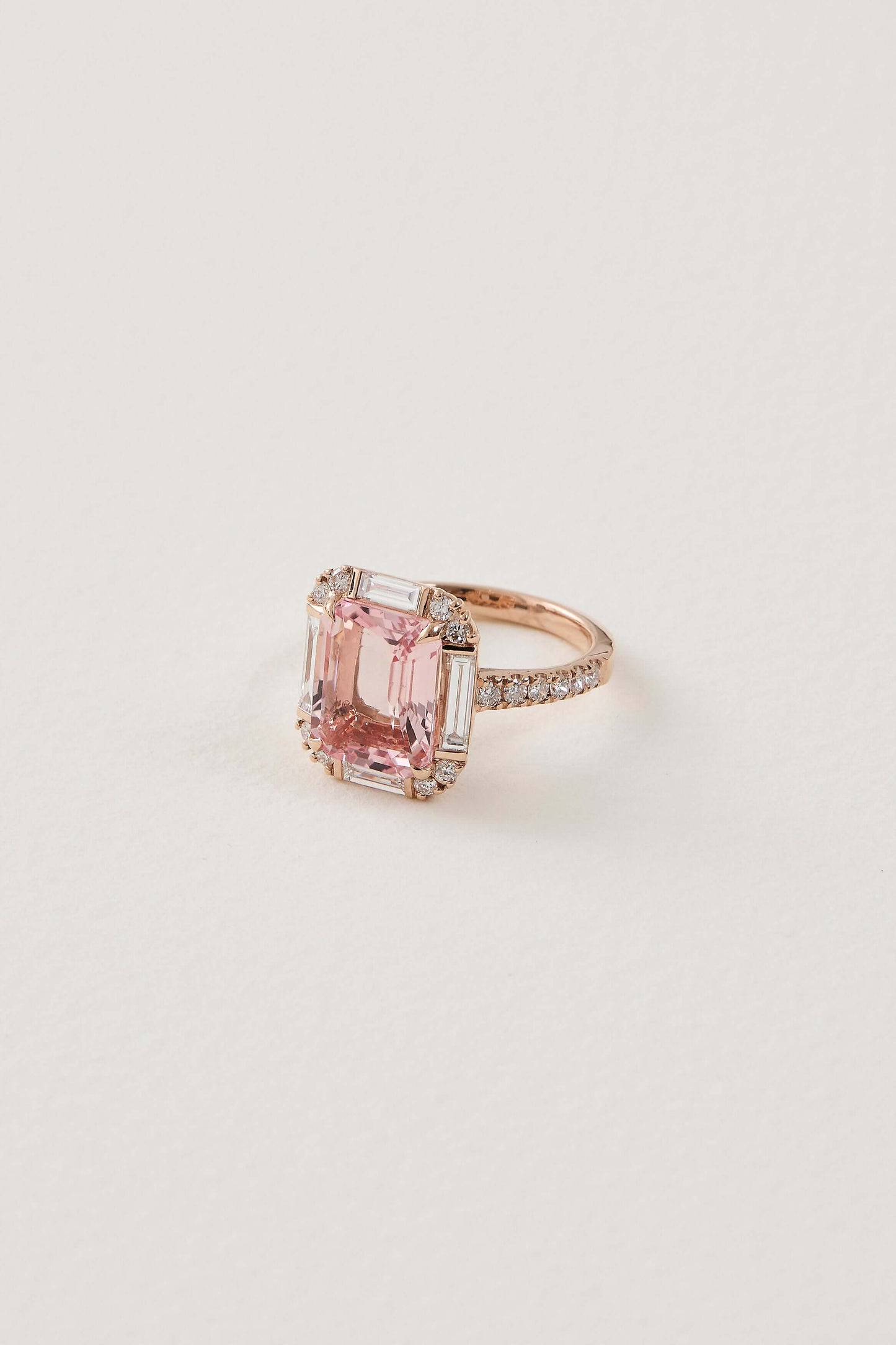 Morganite Deco Inspired Ring