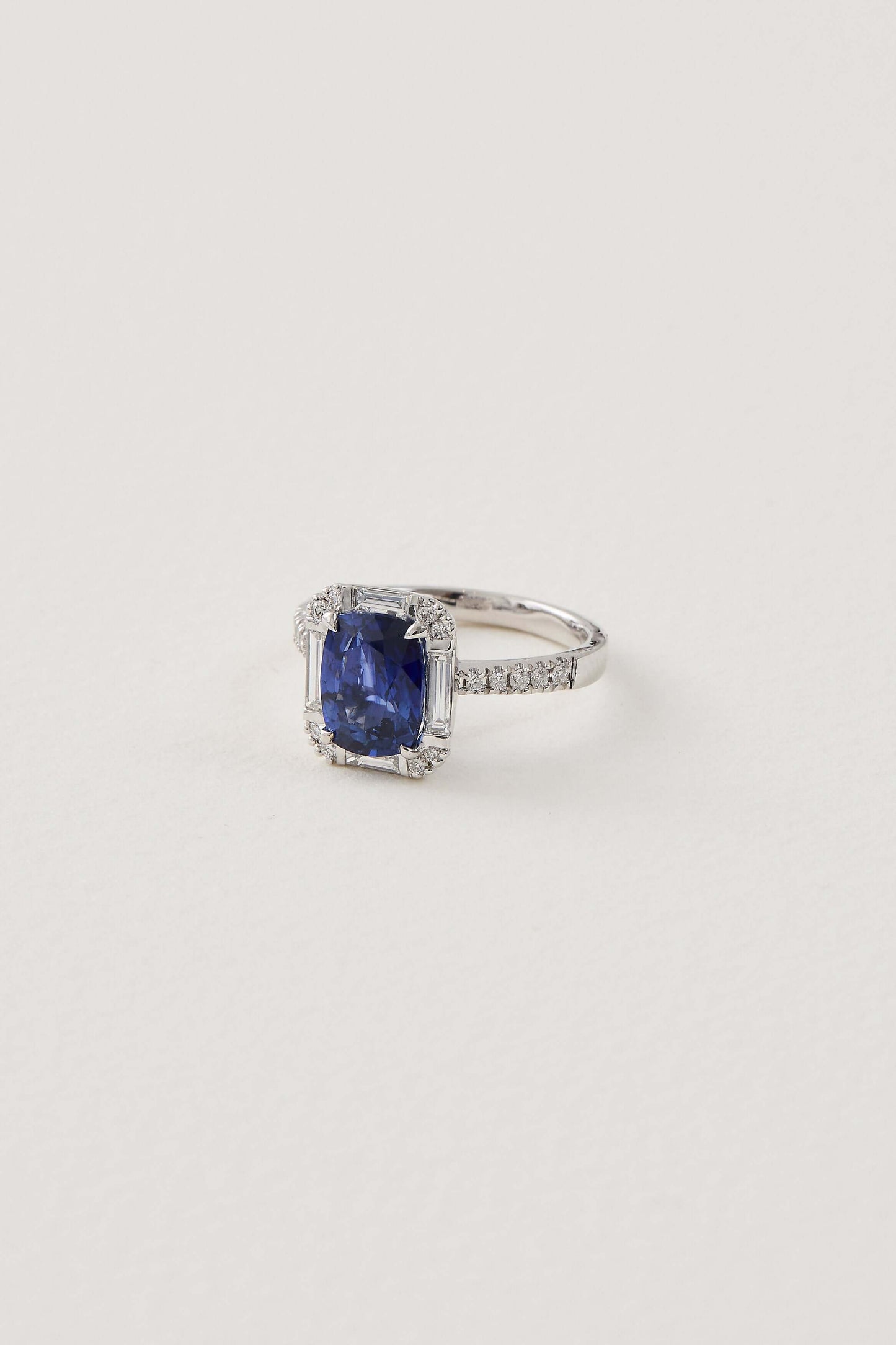 Sapphire Deco Inspired Ring