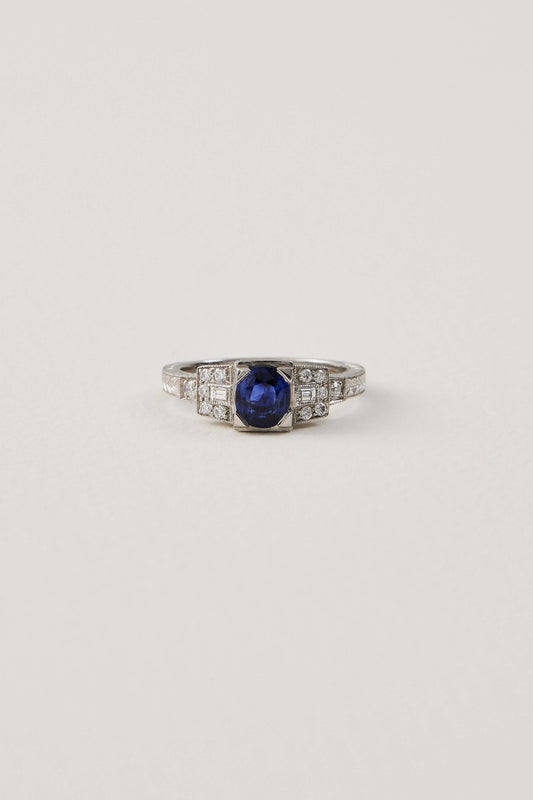 Sapphire Art Deco Design Ring