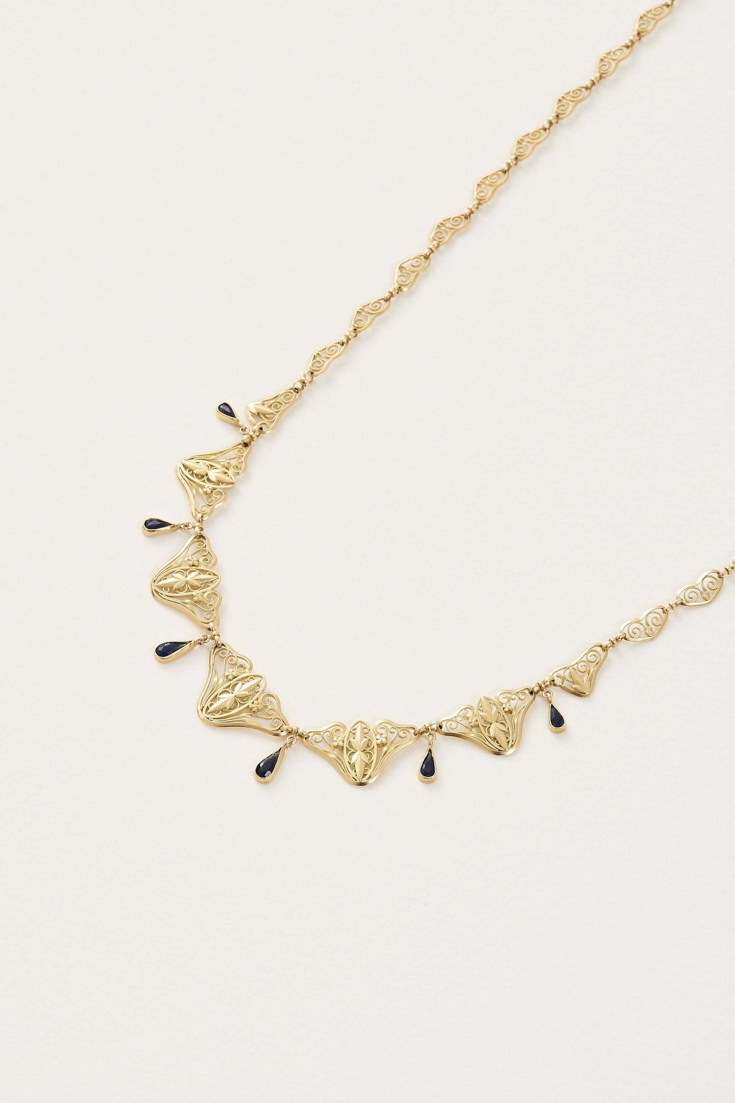 French Art Nouveau Sapphire Necklace