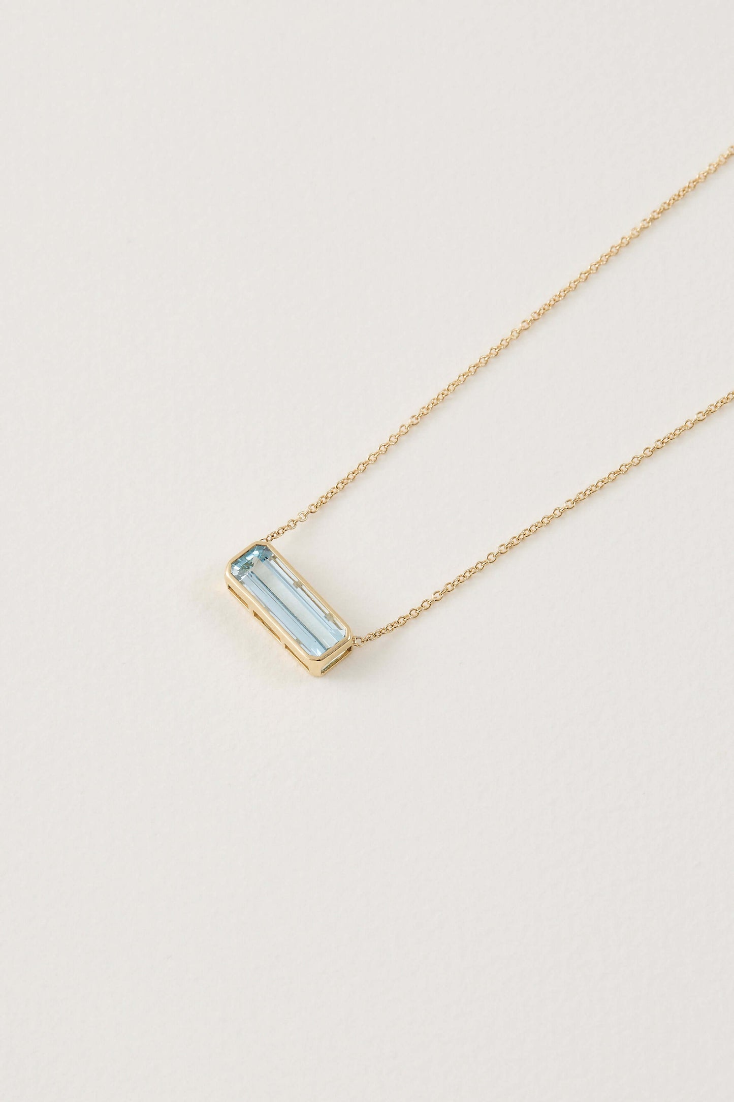 Aquamarine East-West Pendant Necklace