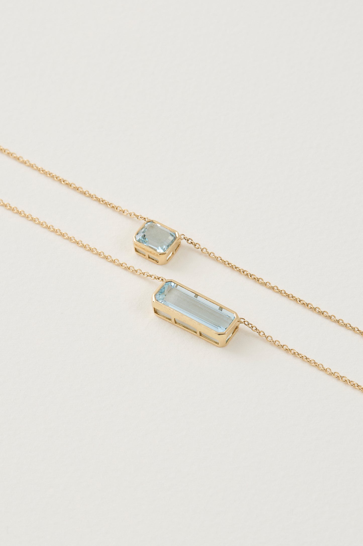 Aquamarine East-West Pendant Necklace