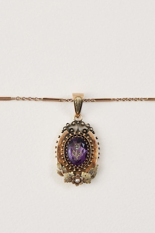 Victorian Amethyst Pendant 18ct Yellow Gold