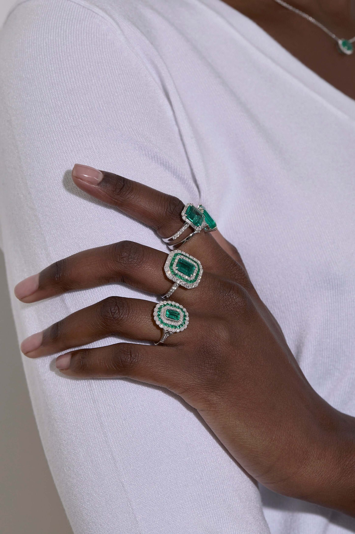 Emerald Deco Inspired Ring