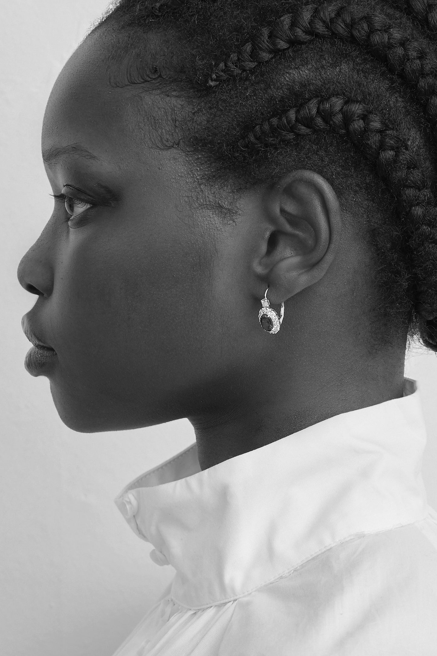 Sapphire Halo Drop Earrings