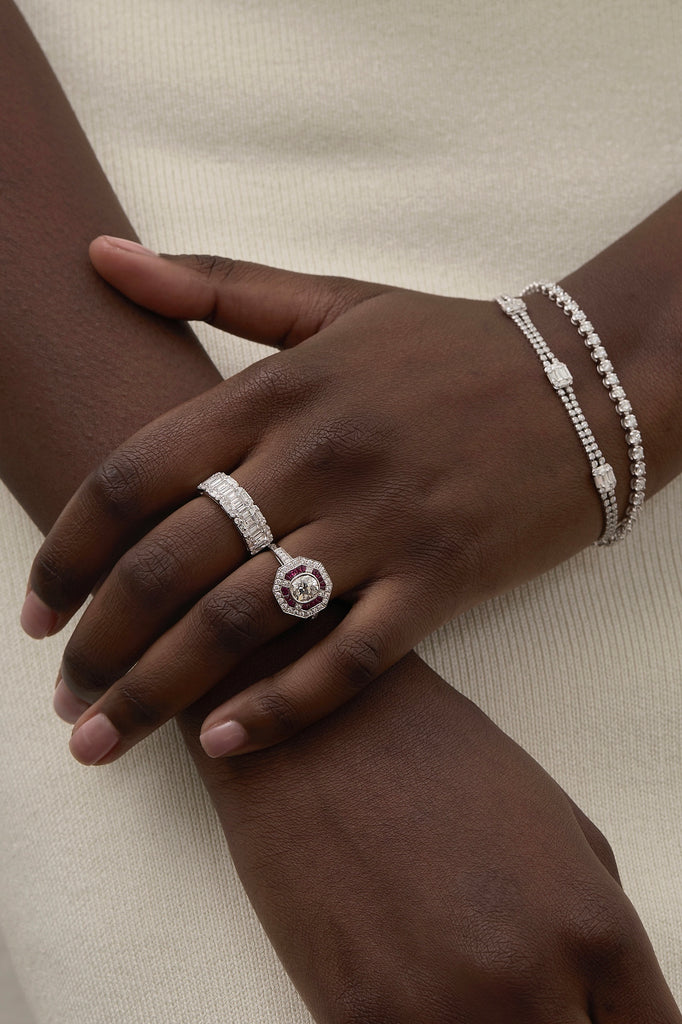 Ruby Art Deco Design Ring