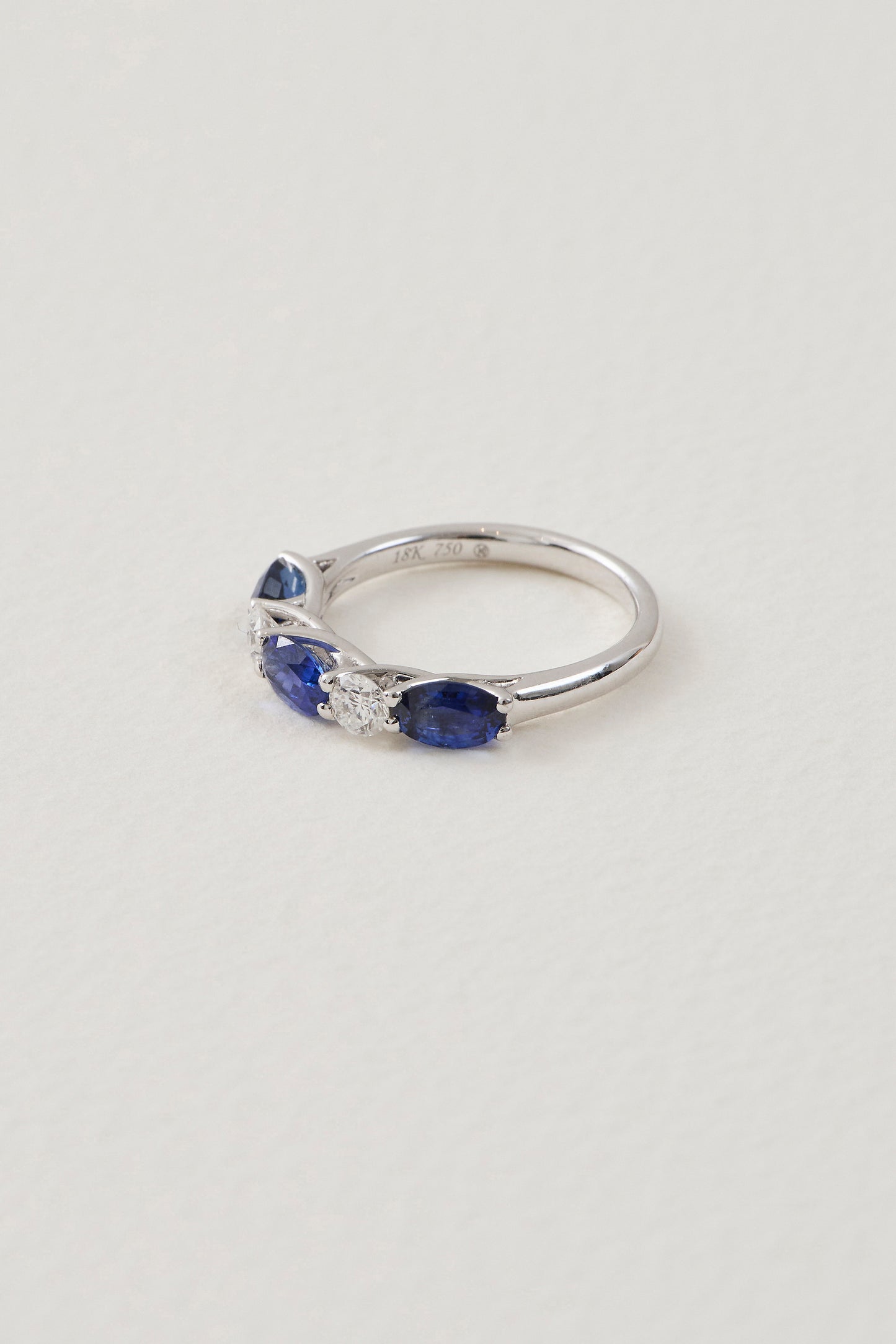 Sapphire and Diamond Half Eternity Band