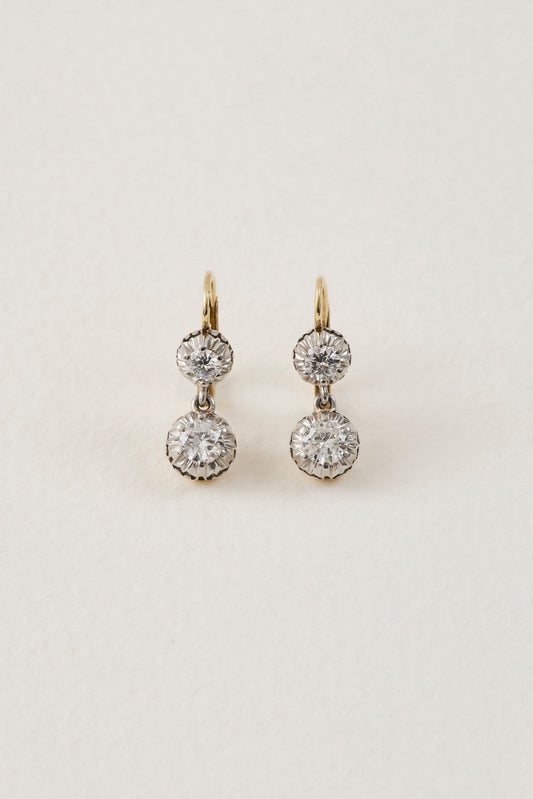 Art deco diamond drop earrings