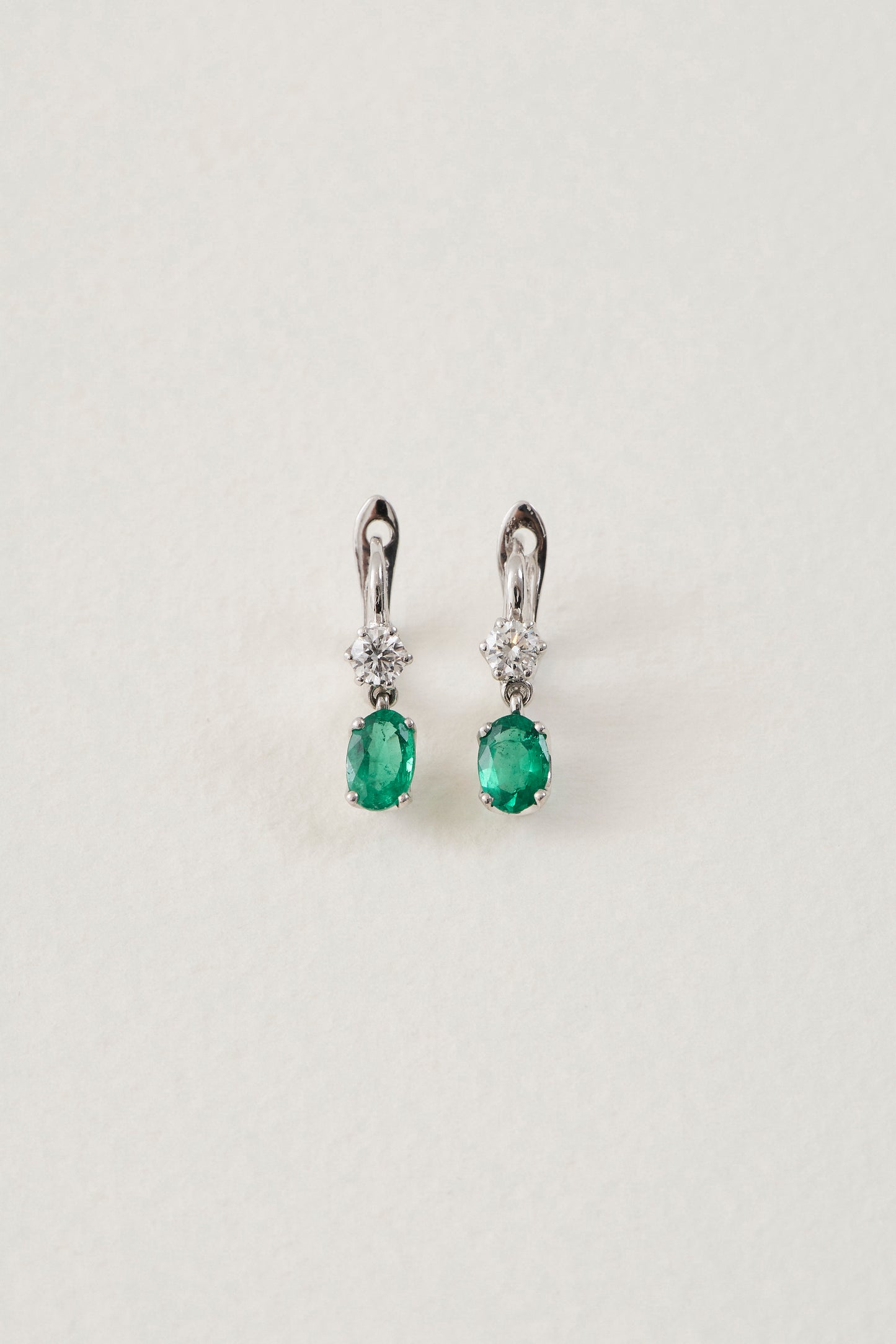 Emerald and Diamond Drop Earrings