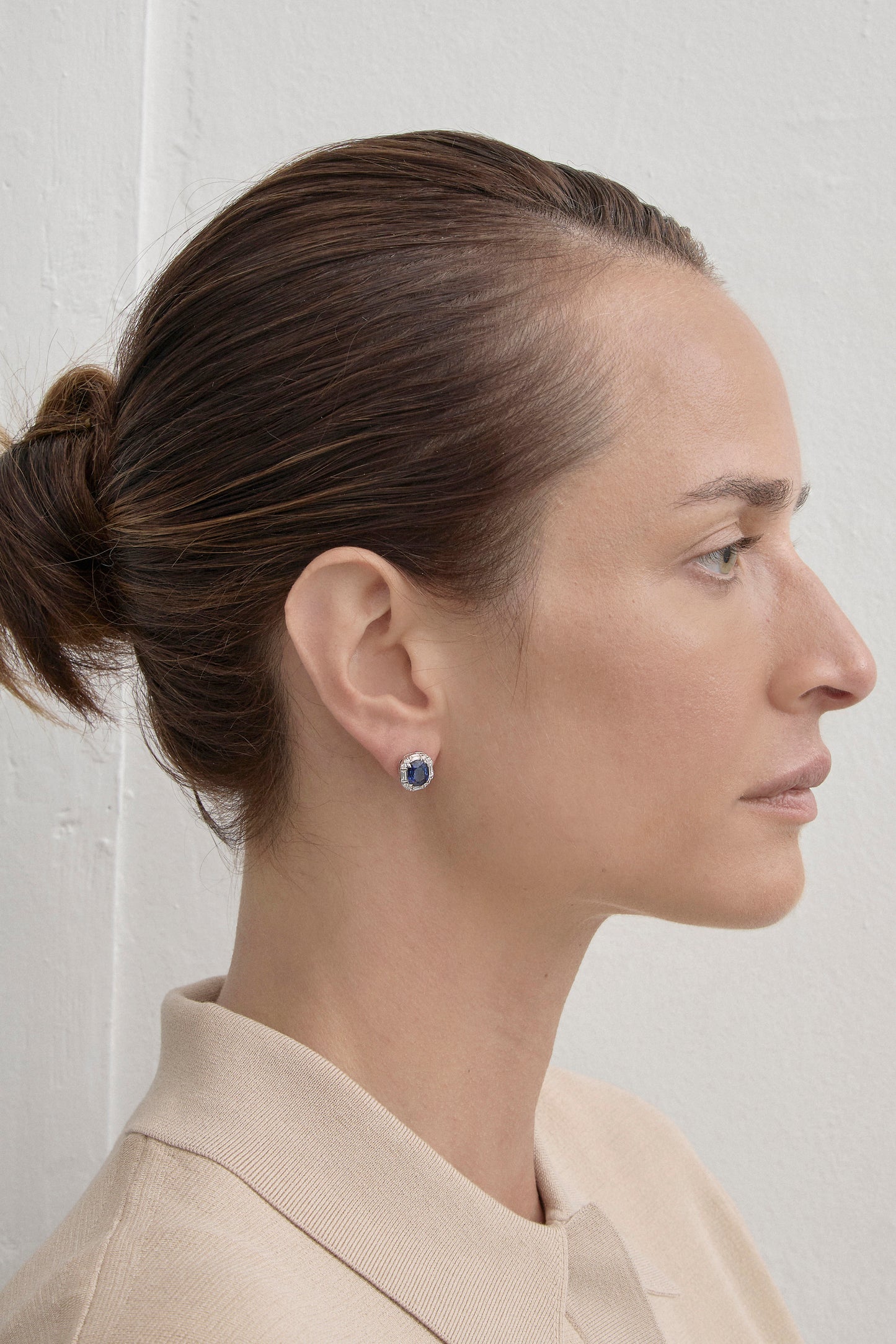 Sapphire Cushion Studs