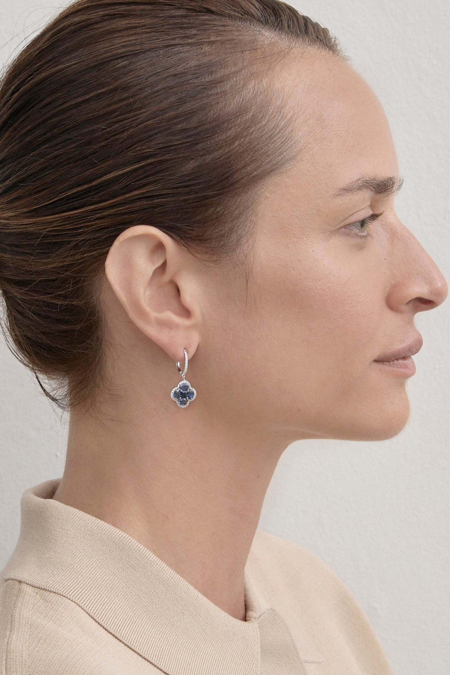 Sapphire Clover Earrings