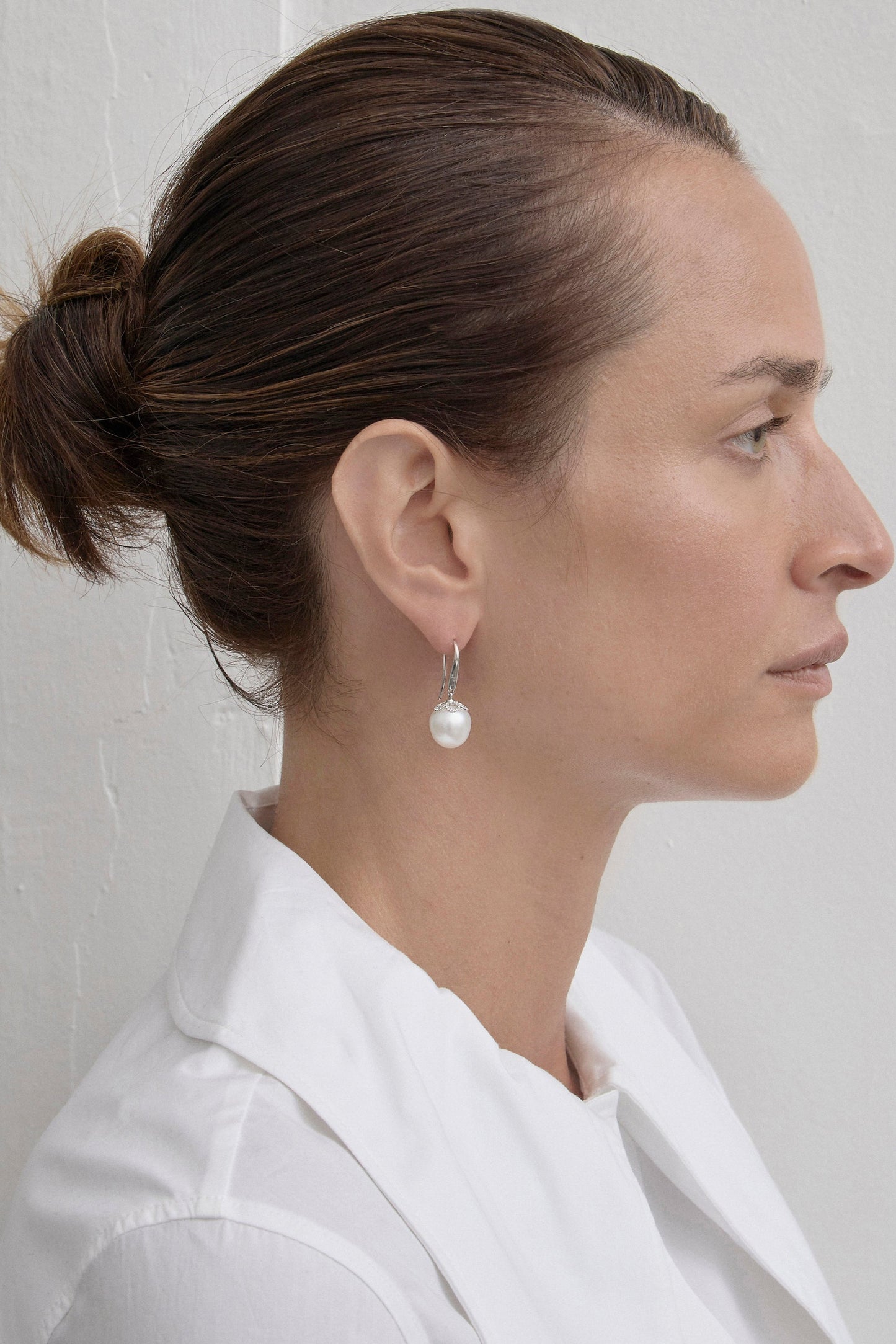 Pearl and Diamond Drop Earrings