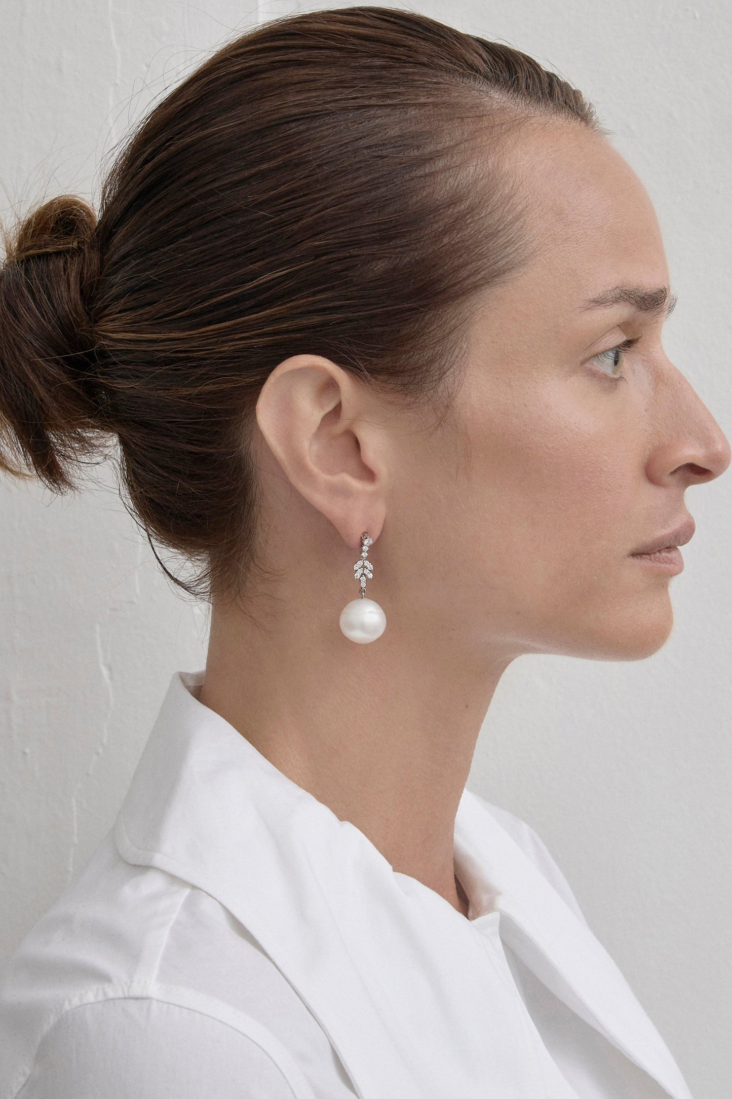 Pearl and Diamond Drop Earrings