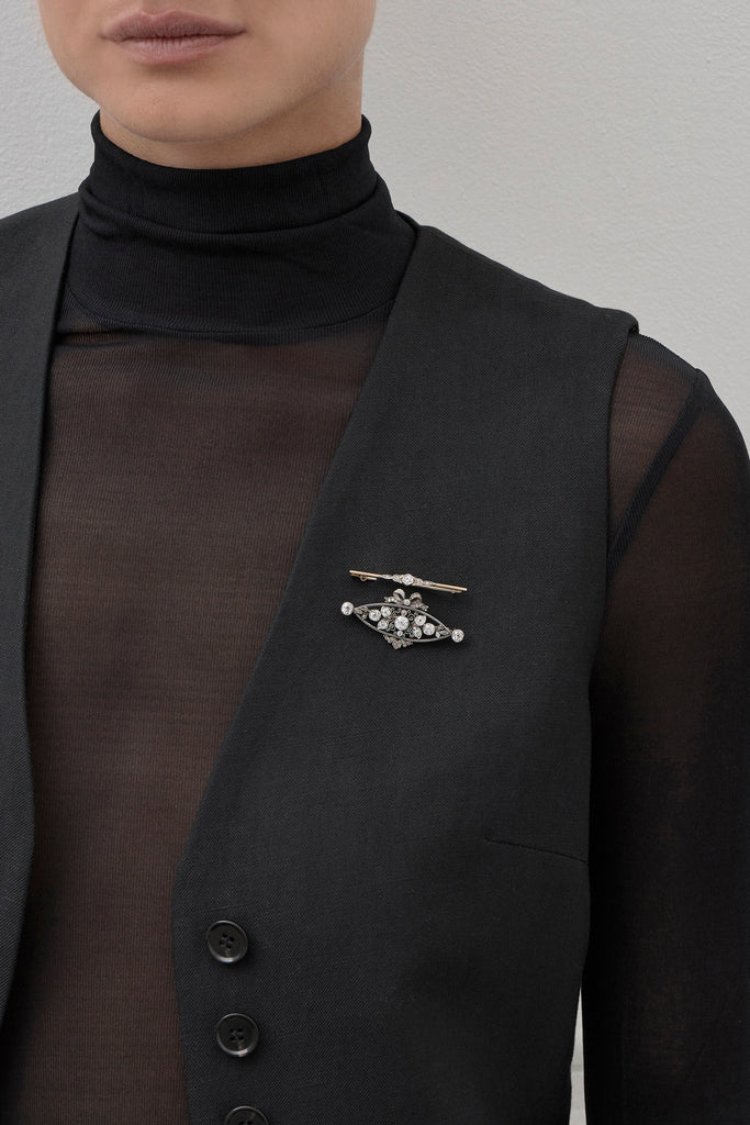 Art Deco Diamond Bar Pin