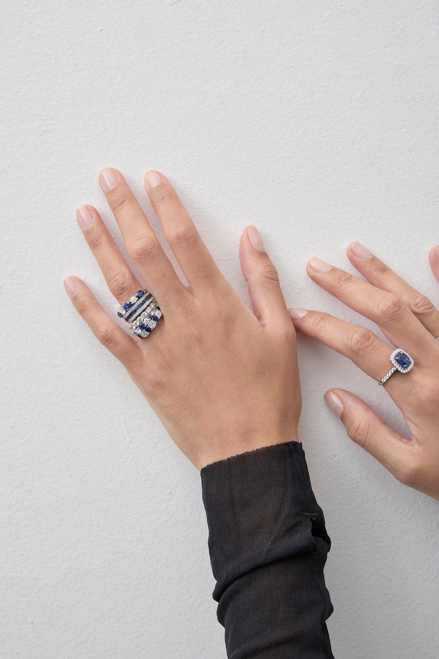 Sapphire Double Halo Ring