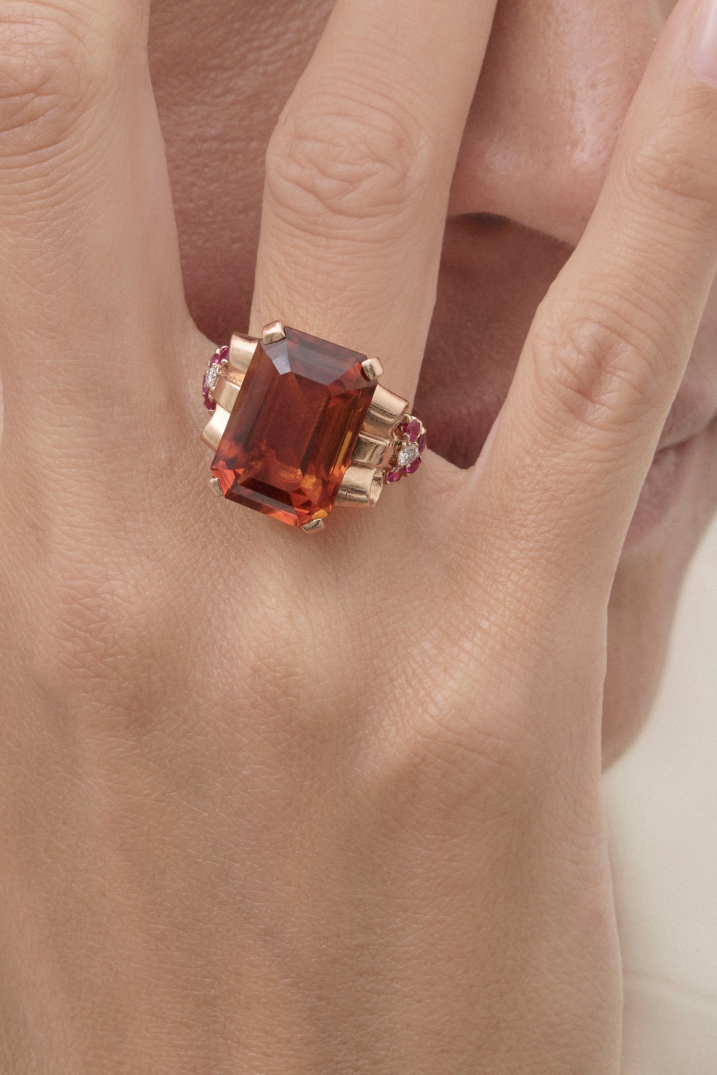 Mid Century Citrine Ring