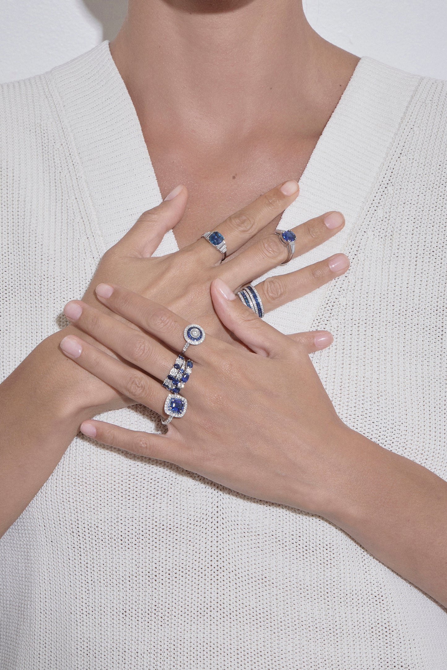 Sapphire Deco Inspired Ring