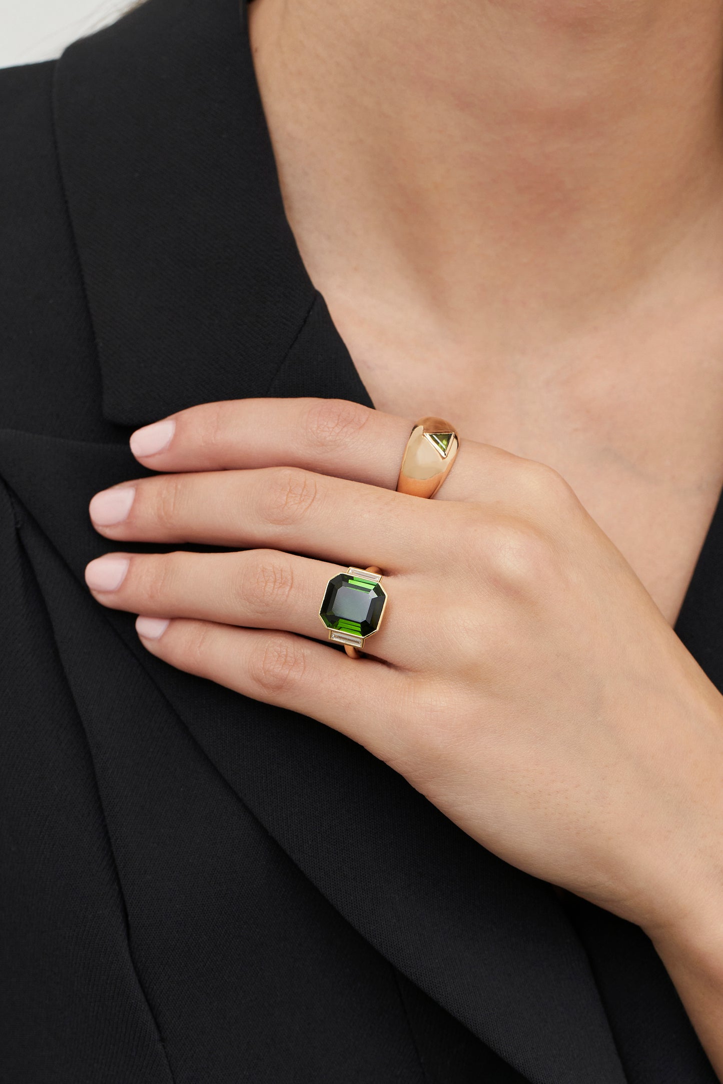 Tourmaline & Baguette Ring