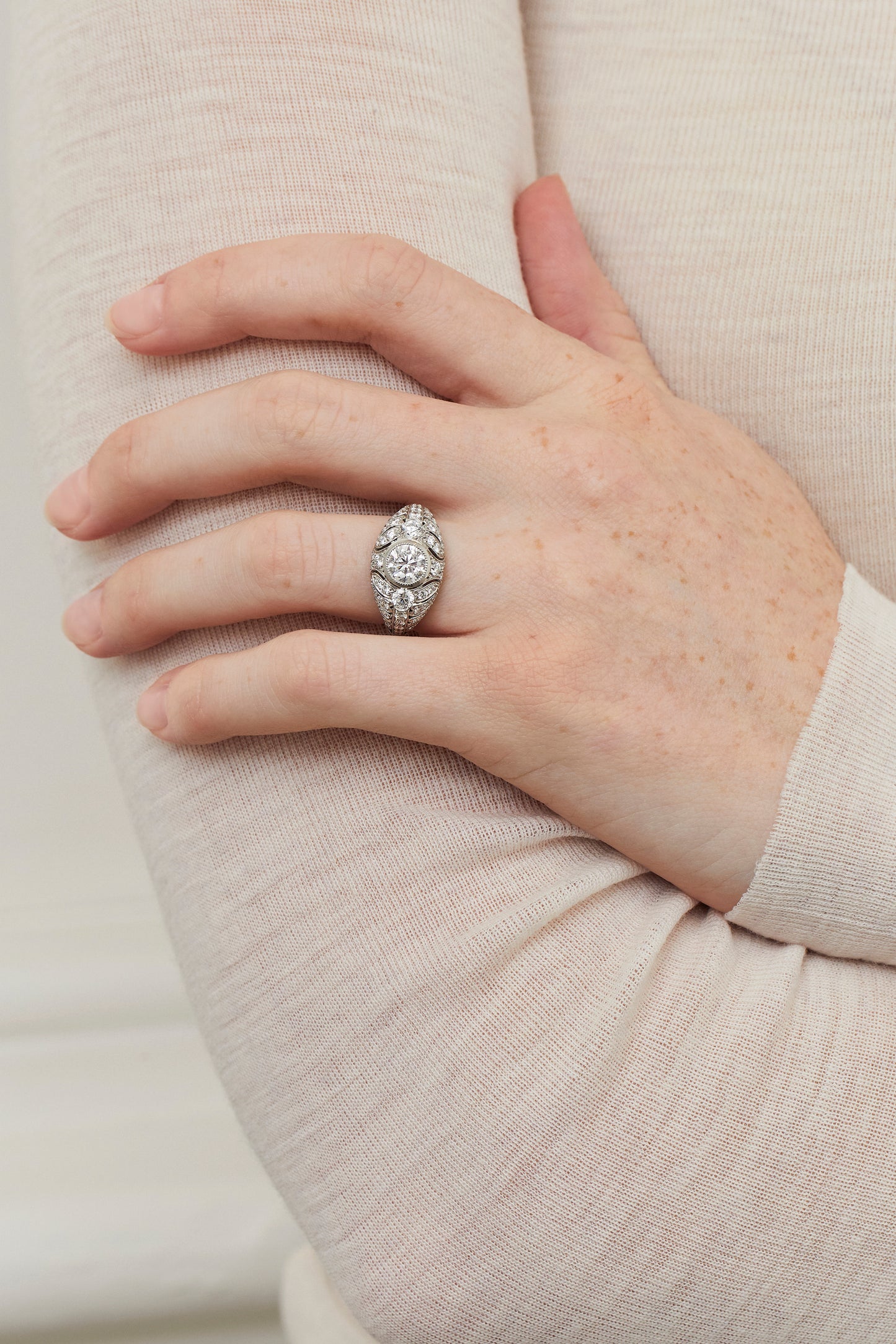 Domed Art Deco Design Ring