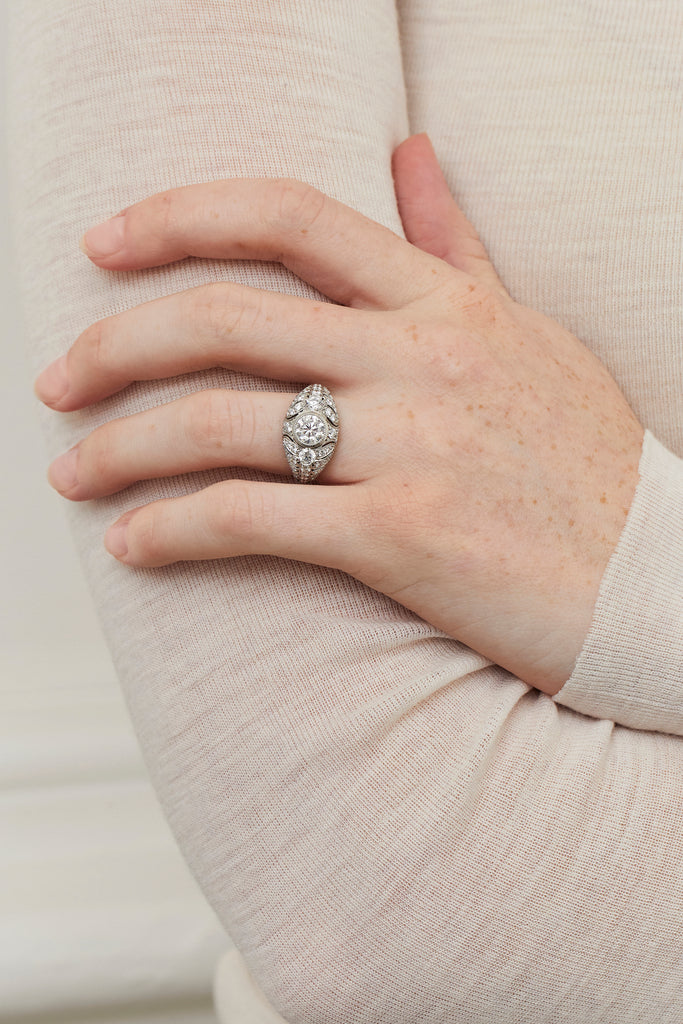 Domed Art Deco Design Ring