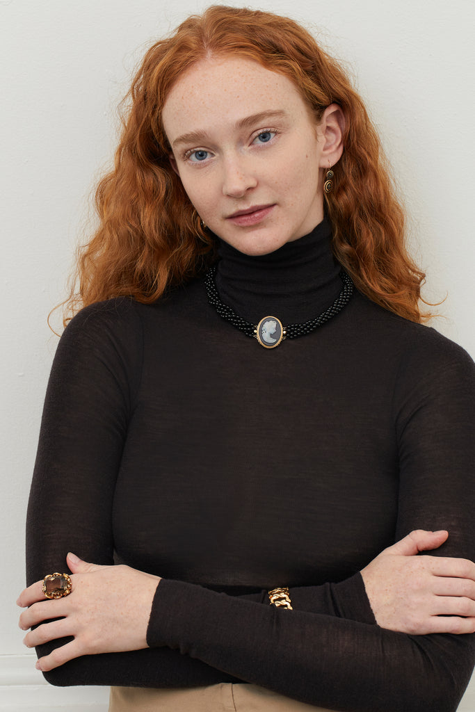 Victorian Cameo Onyx Necklace