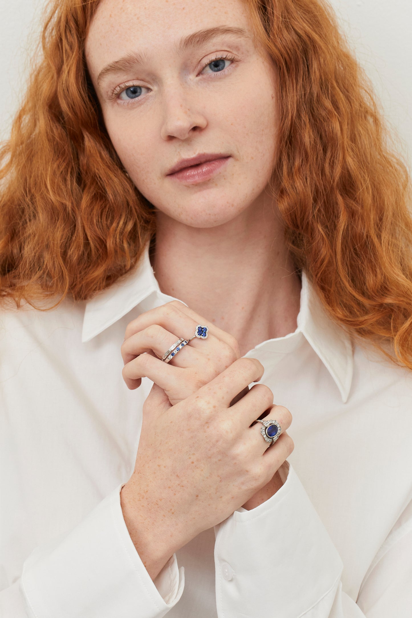 Sapphire Clover Ring