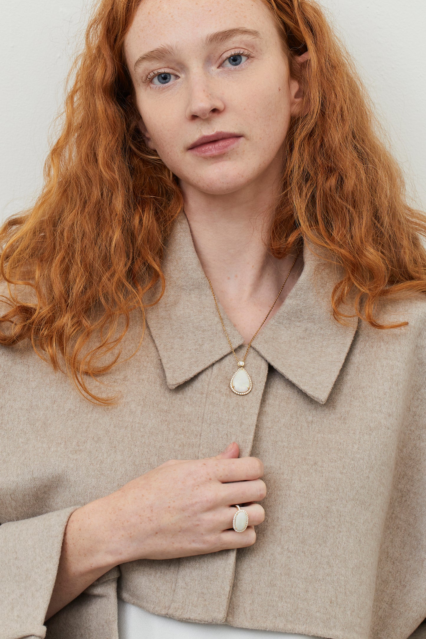 Pear Opal Pendant Necklace