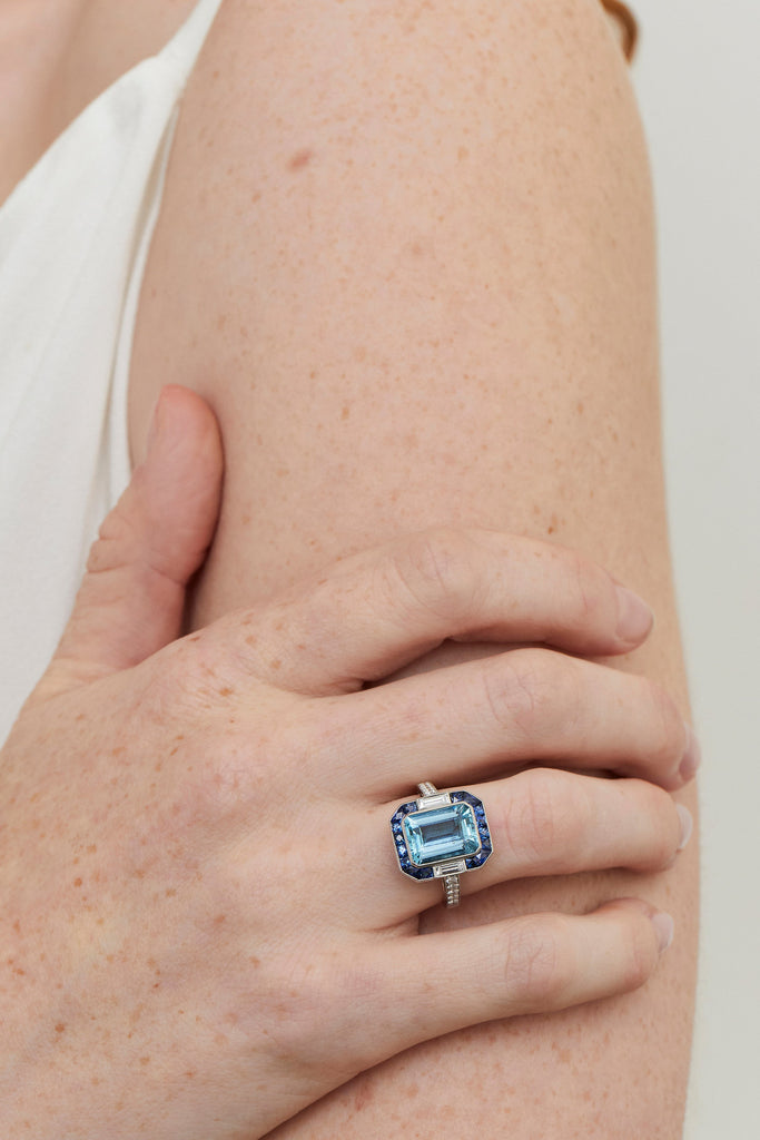 Oceanic Empire Art Deco Design Ring