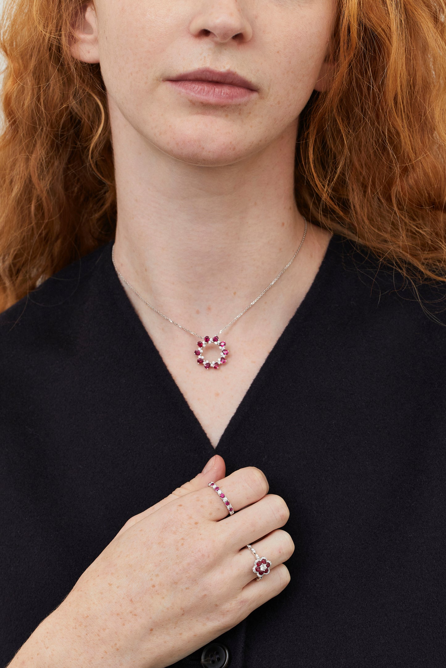 Ruby Wreath Necklace