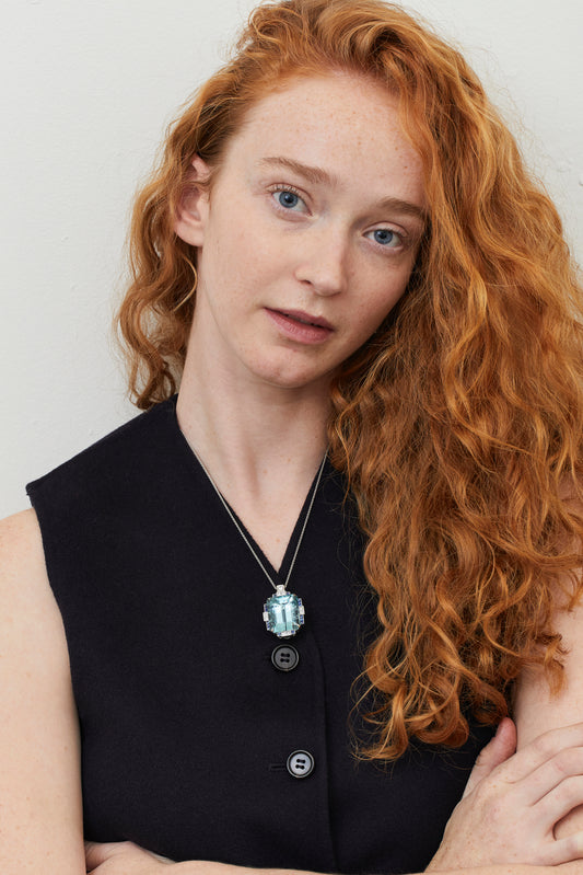 Aquamarine Sapphire Pendant Necklace