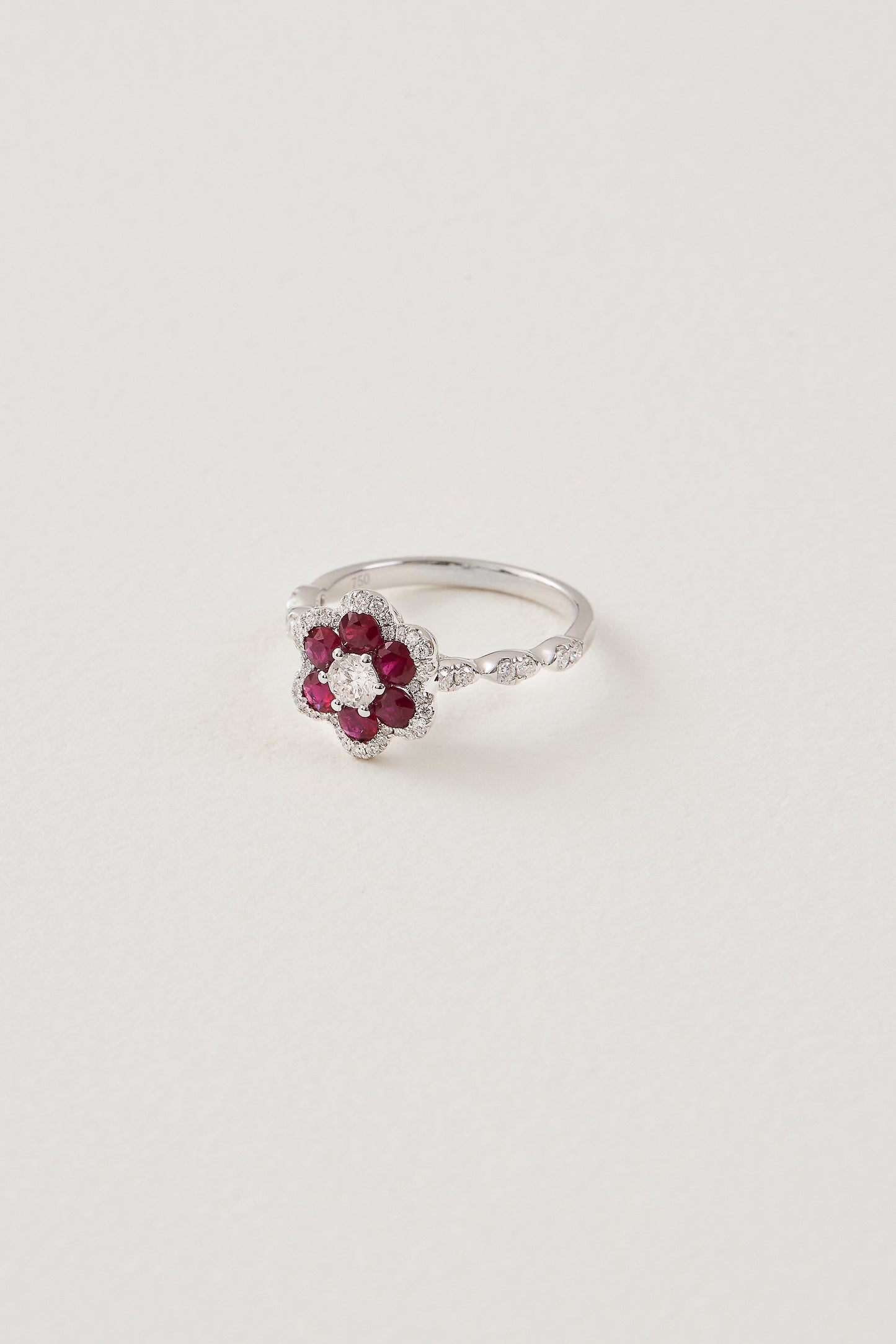 Ruby Floral Cluster Ring
