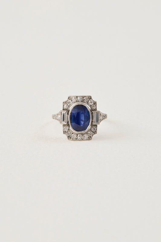 Sapphire Art Deco Design Ring