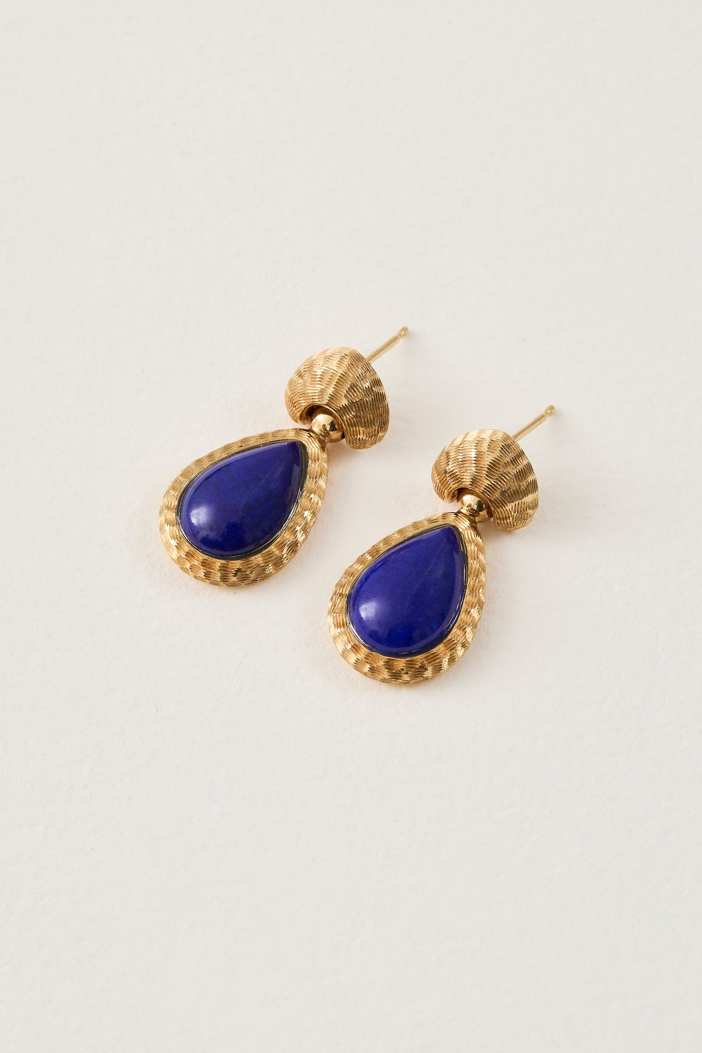 Vintage Lapis Drop Stud