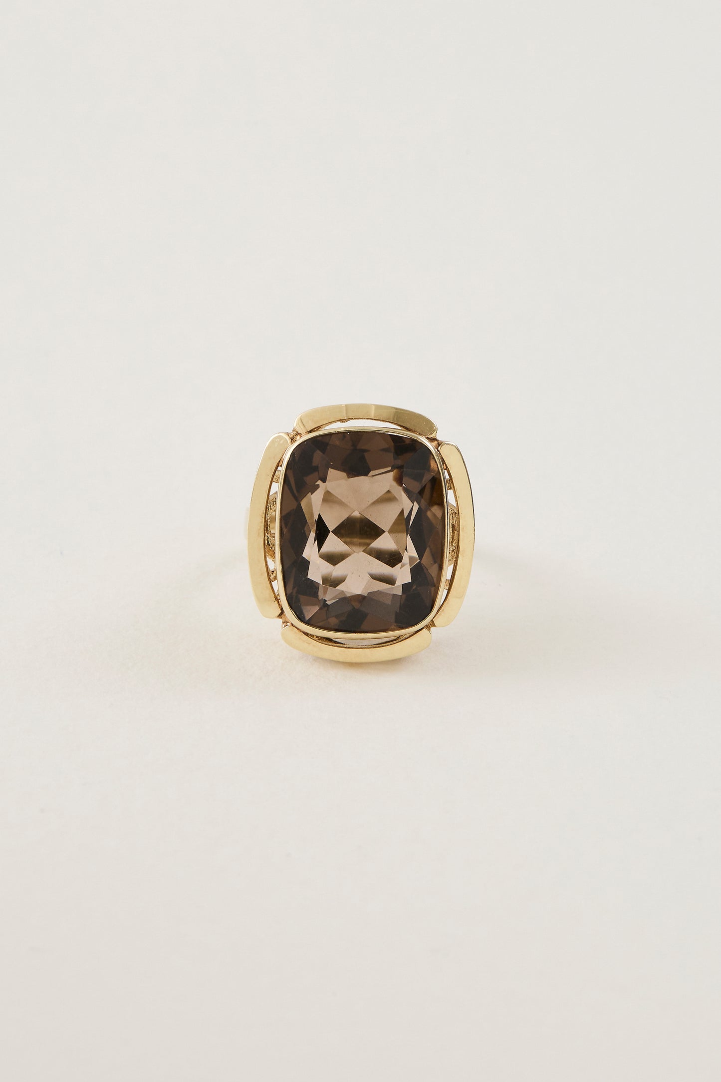 Mid Century Smokey Quartz Ring
